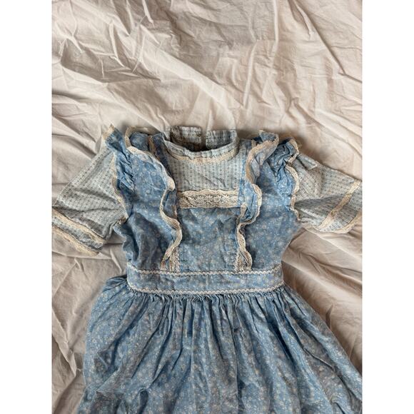Vintage 70s/80s Girls Handmade Prairie Style Dress With Tie Waist Size 5 - Picture 5 of 5